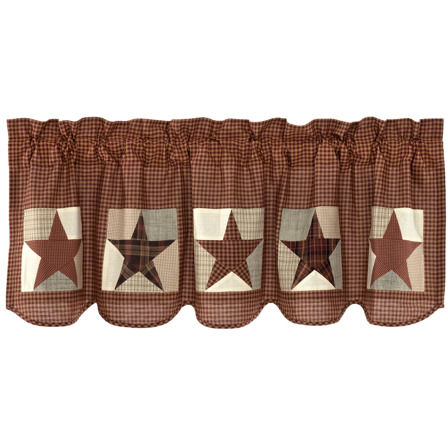 Abilene Patch Block and Star Valance 20x60 SpadezStore
