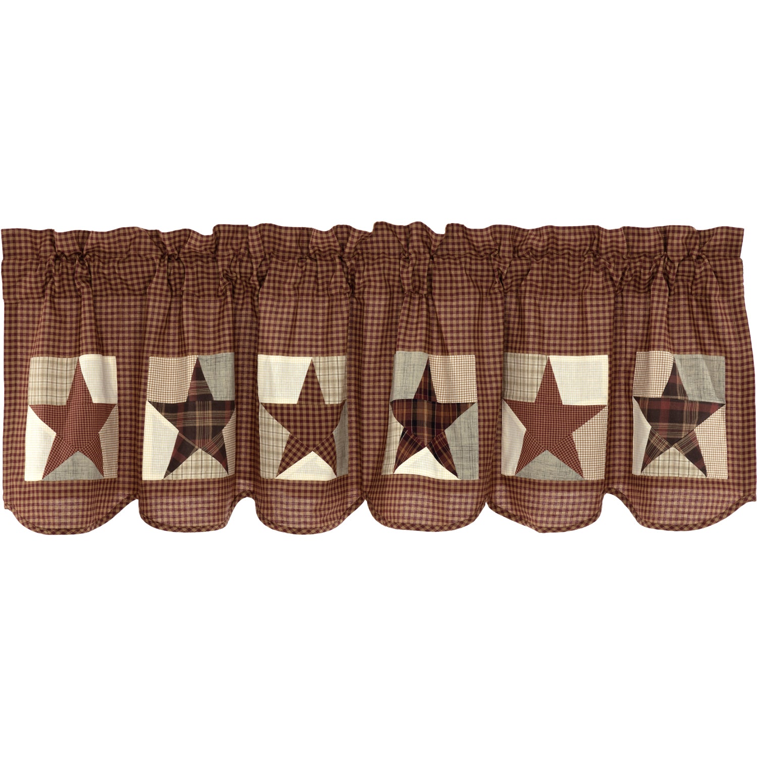 Abilene Patch Block and Star Valance 20x72 SpadezStore