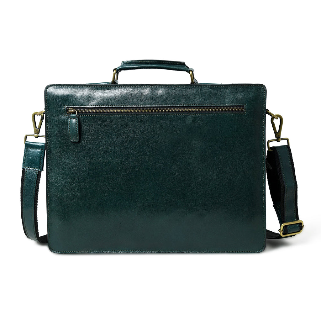 Classy Leather Bags Tuscany Italian Leather Briefcase, Green SpadezStore