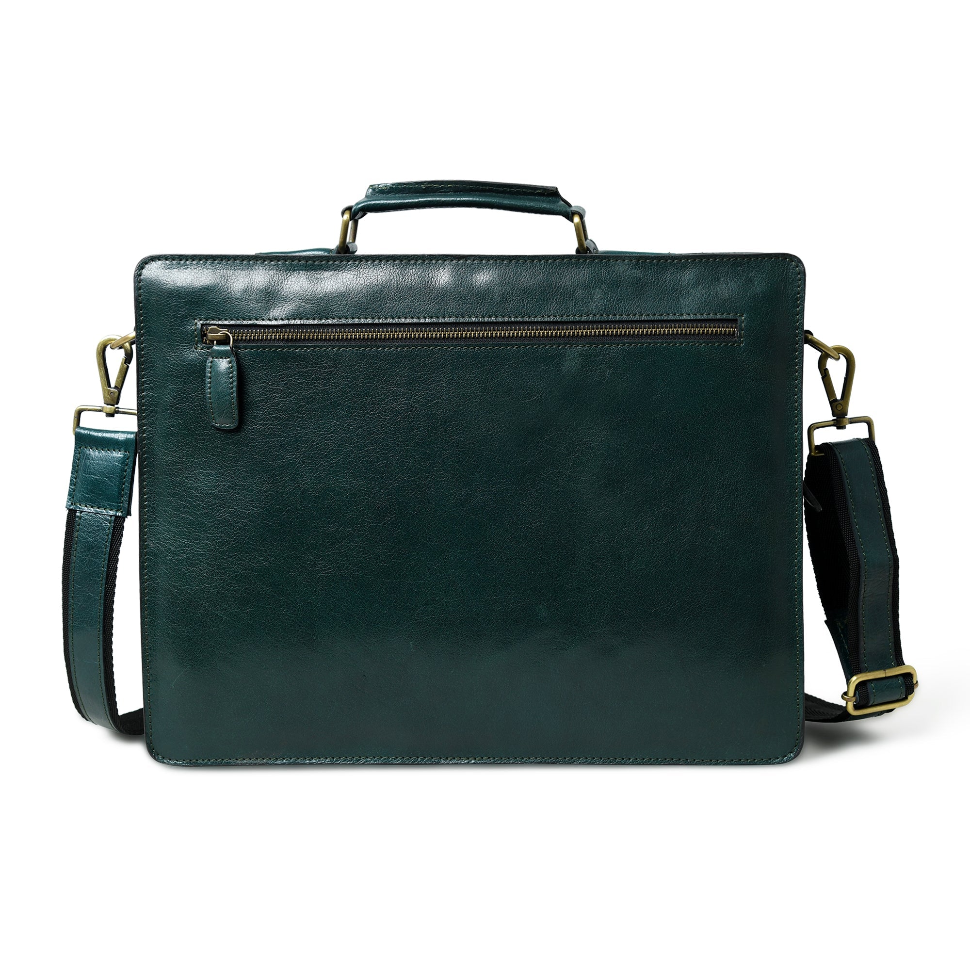 Classy Leather Bags Tuscany Italian Leather Briefcase, Green SpadezStore