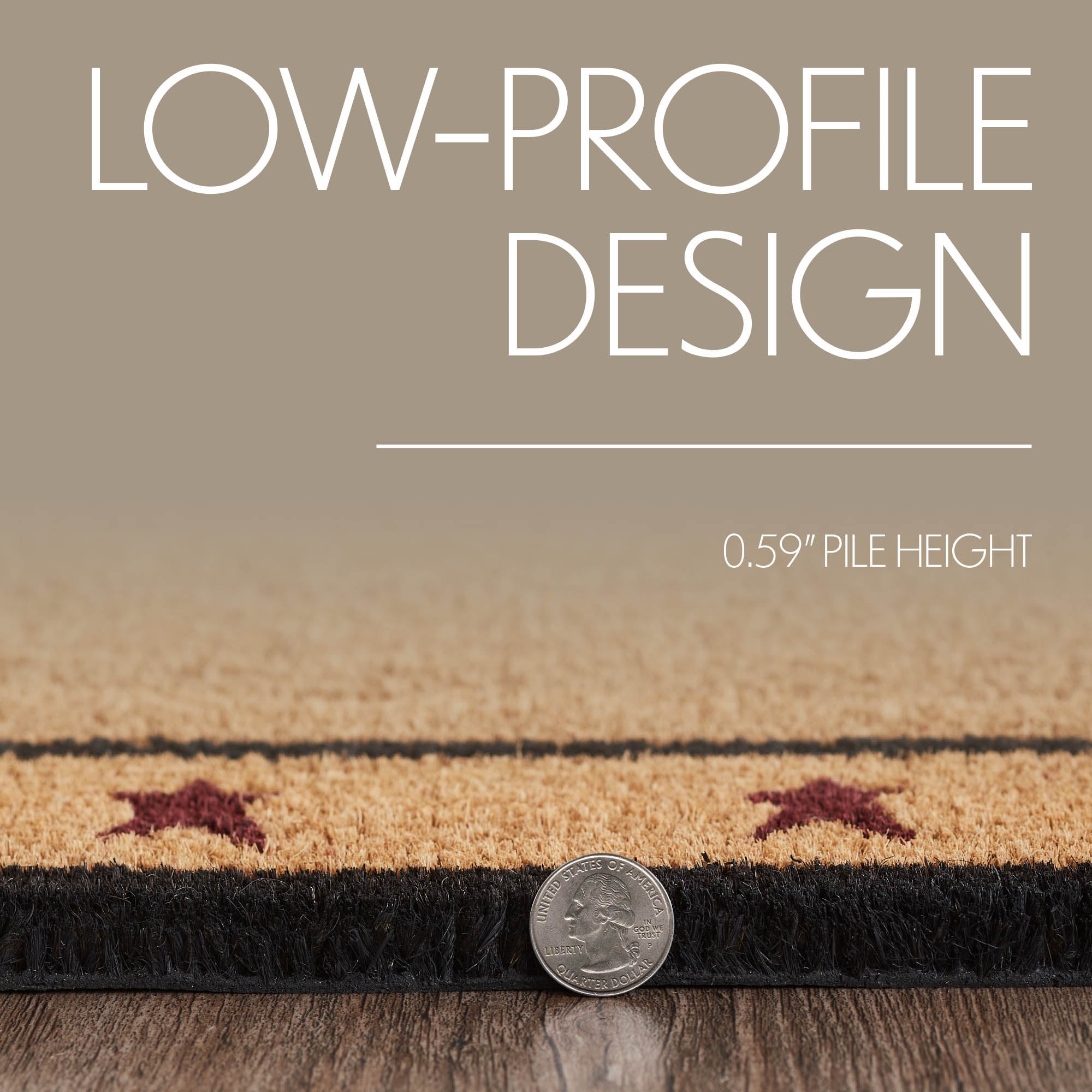 Connell Coir Rug Rect Stars 20x30 SpadezStore