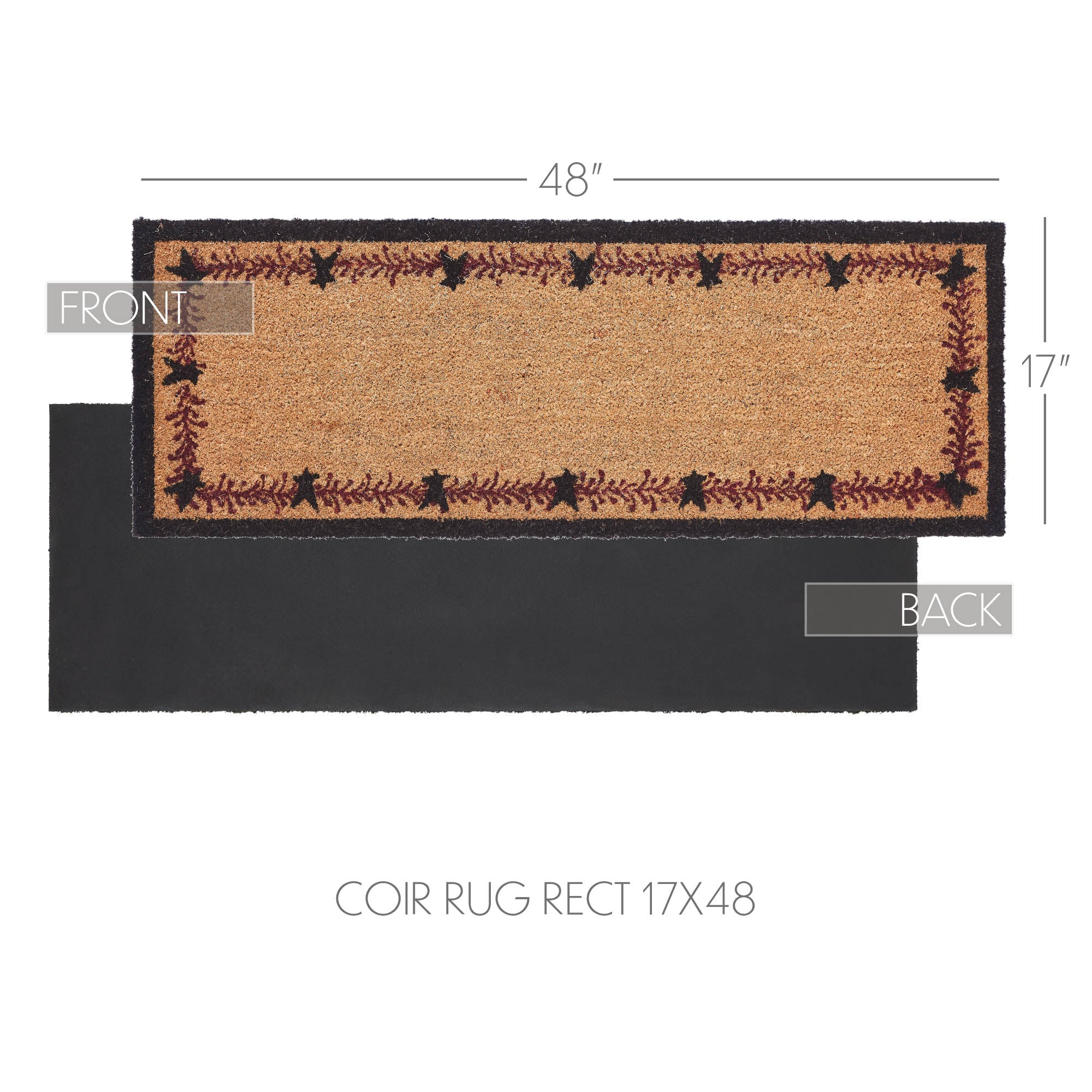Pip Vinestar Coir Rug Rect 17x48 SpadezStore