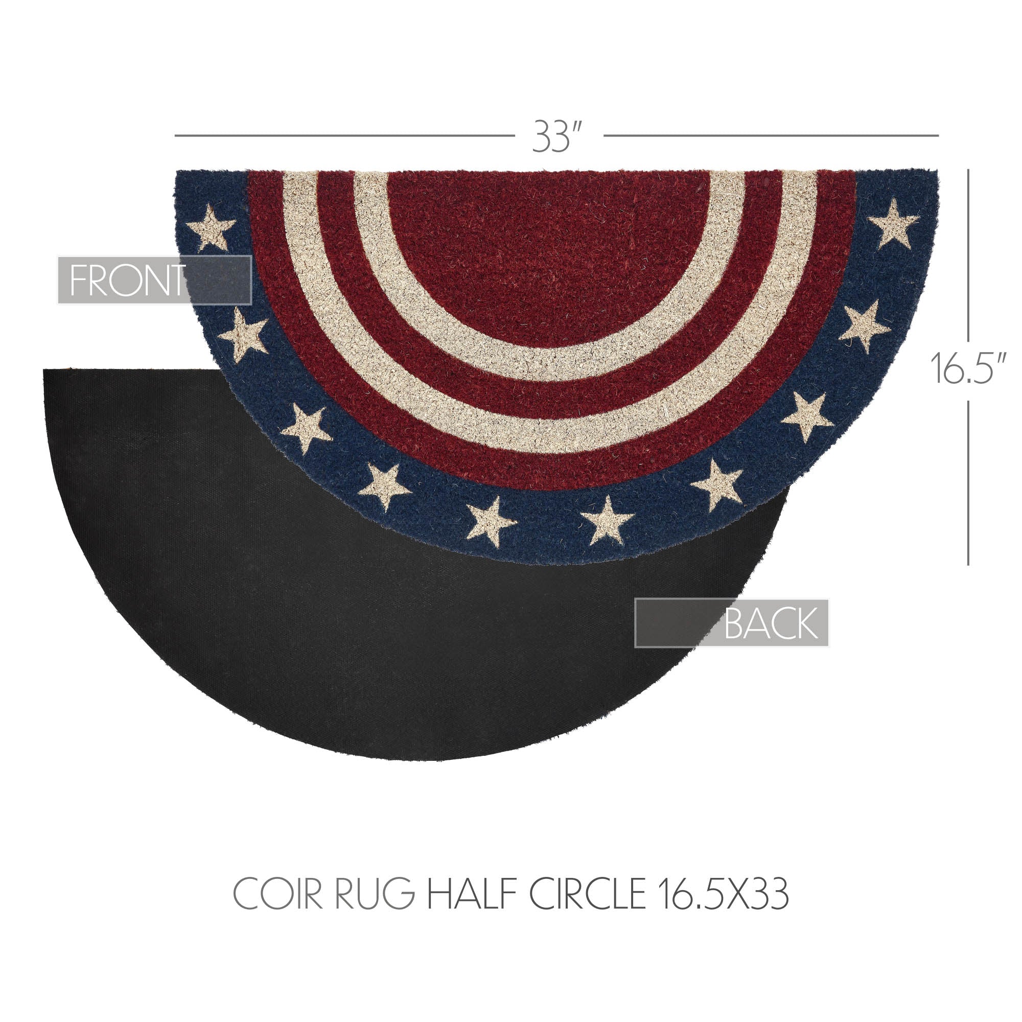 My Country Coir Rug Half Circle 16.5x33 SpadezStore