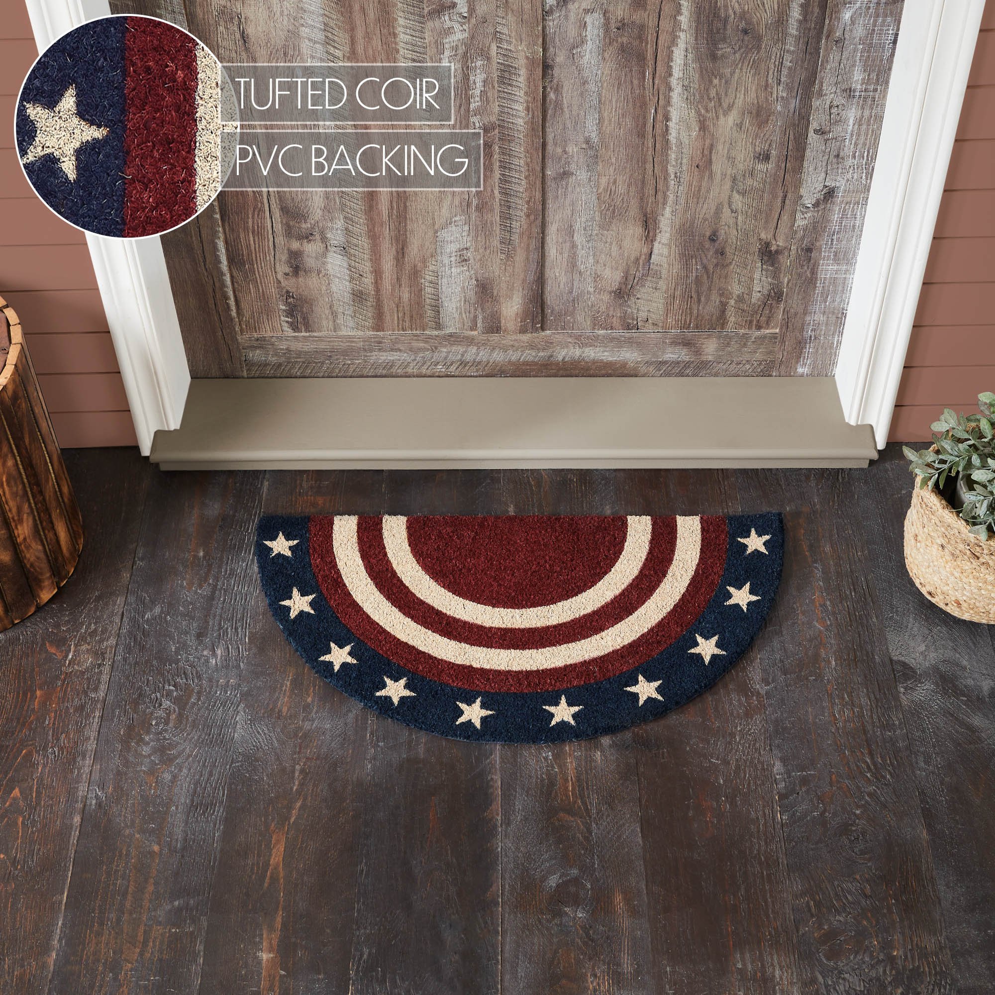 My Country Coir Rug Half Circle 16.5x33 SpadezStore