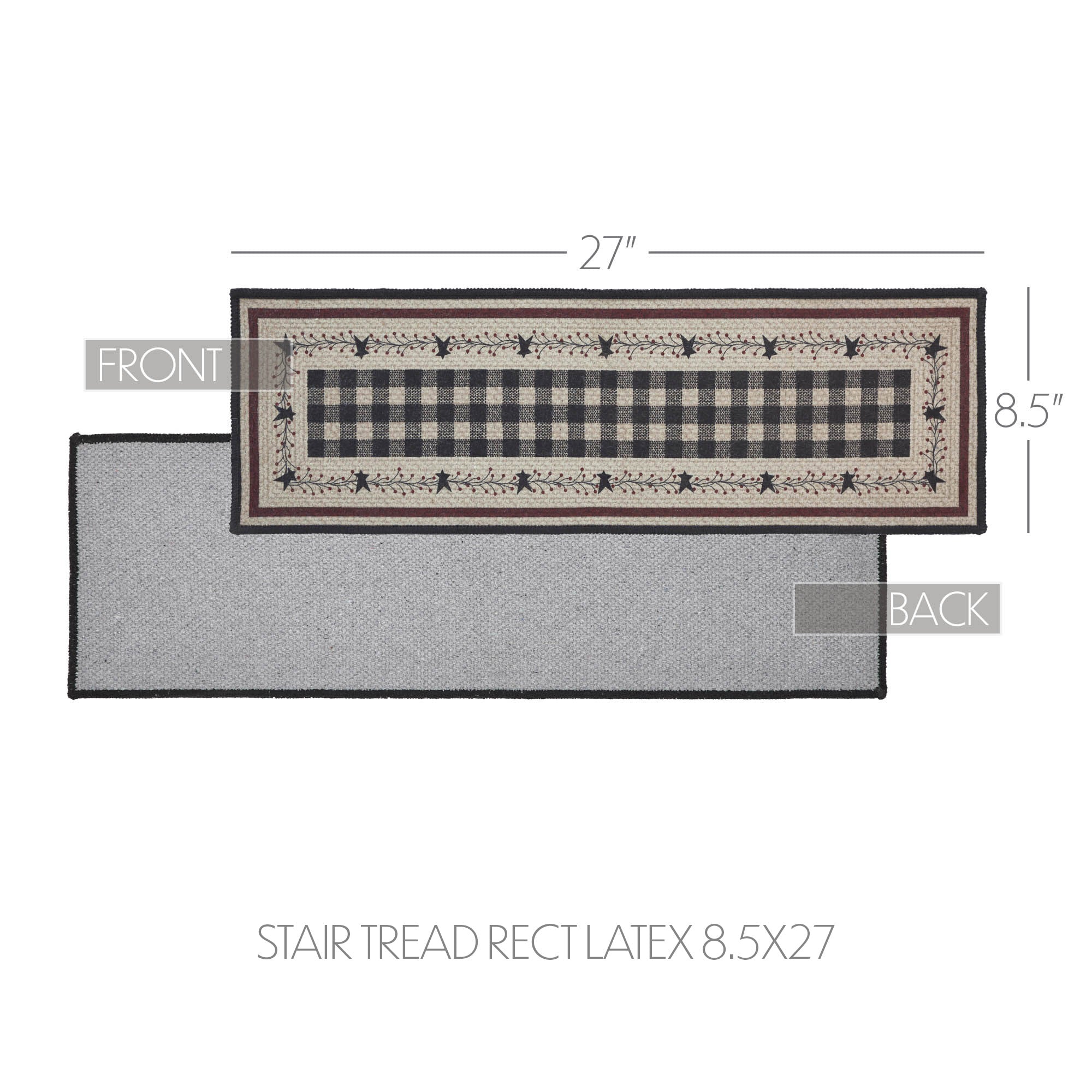 Pip Vinestar Indoor/Outdoor Stair Tread Rect Latex 8.5x27 SpadezStore