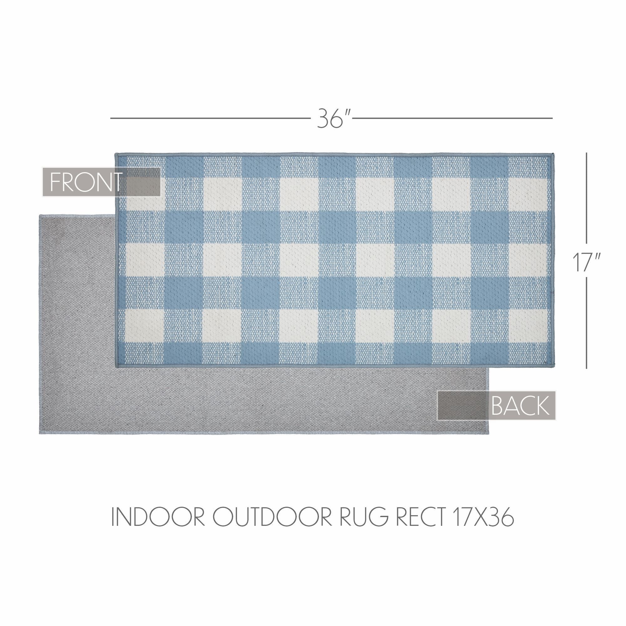 Annie Buffalo Check Blue Indoor/Outdoor Rug Rect 17x36 SpadezStore