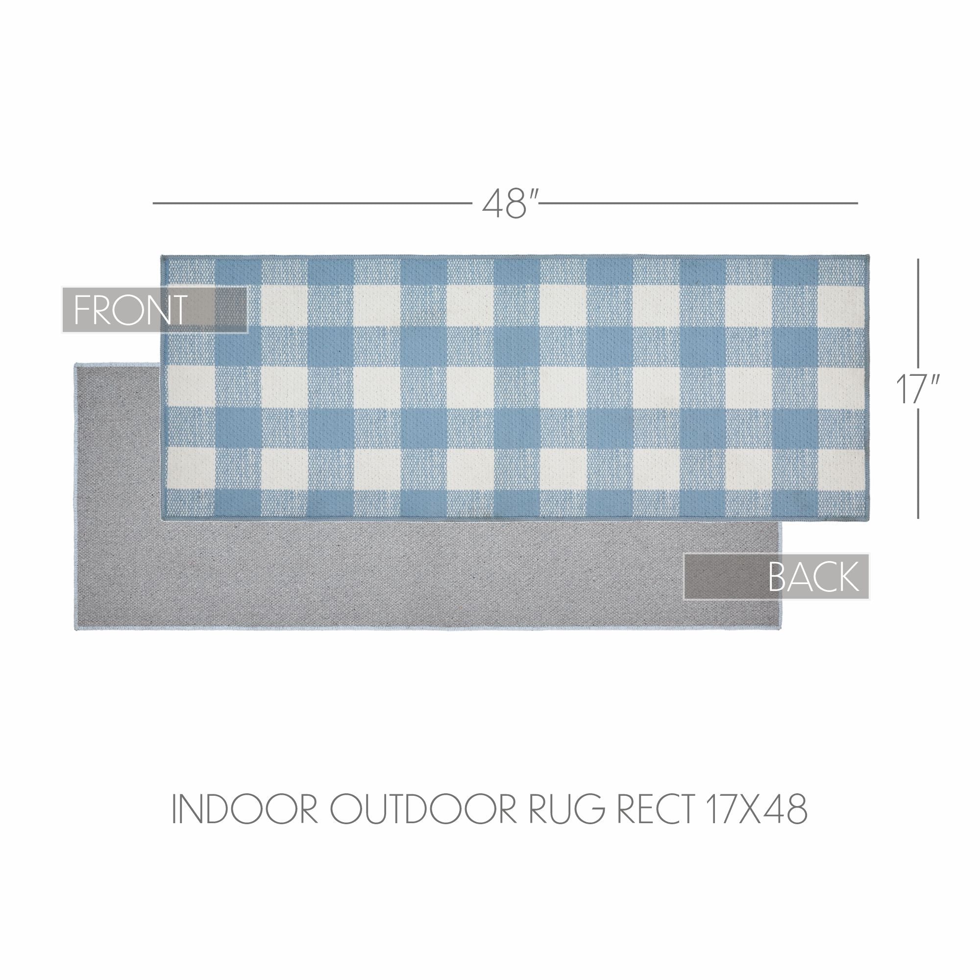 Annie Buffalo Check Blue Indoor/Outdoor Rug Rect 17x48 SpadezStore