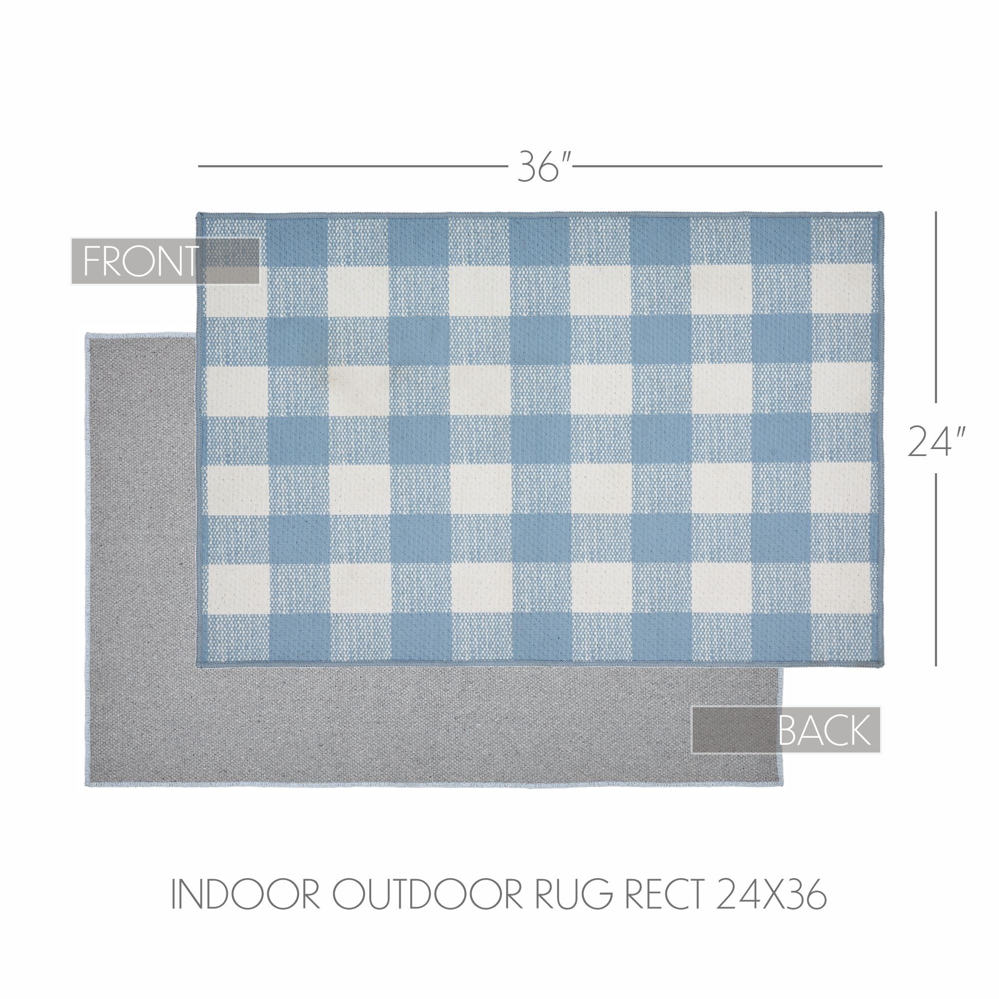 Annie Buffalo Check Blue Indoor/Outdoor Rug Rect 24x36 SpadezStore