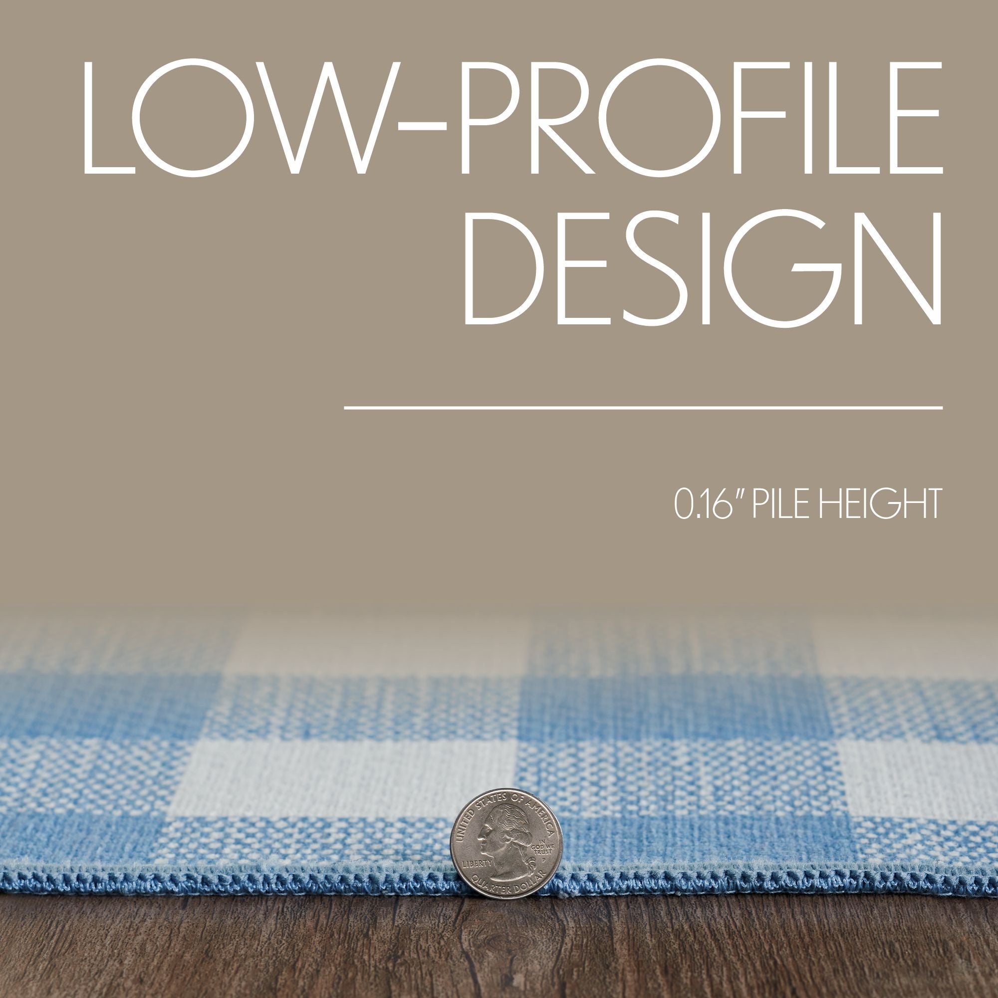 Annie Buffalo Check Blue Indoor/Outdoor Rug Rect 24x36 SpadezStore