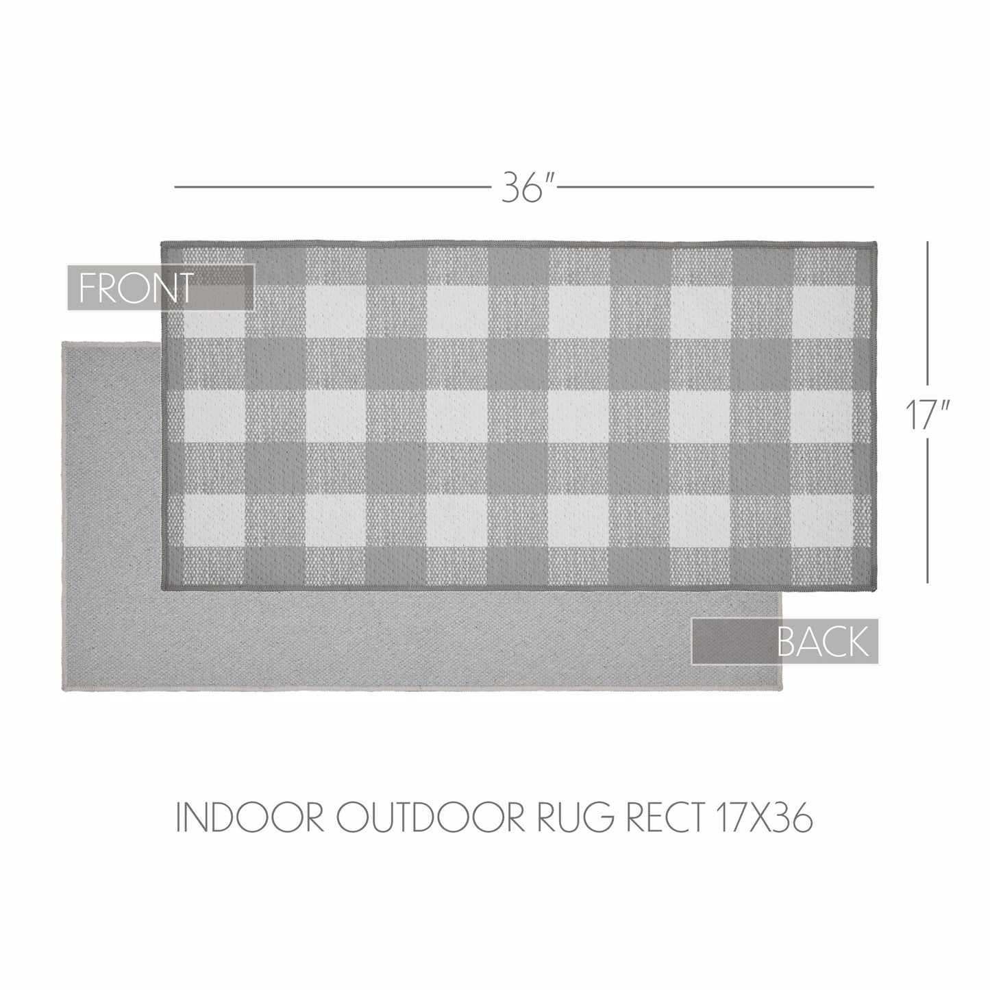 Annie Buffalo Check Grey Indoor/Outdoor Rug Rect 17x36 SpadezStore