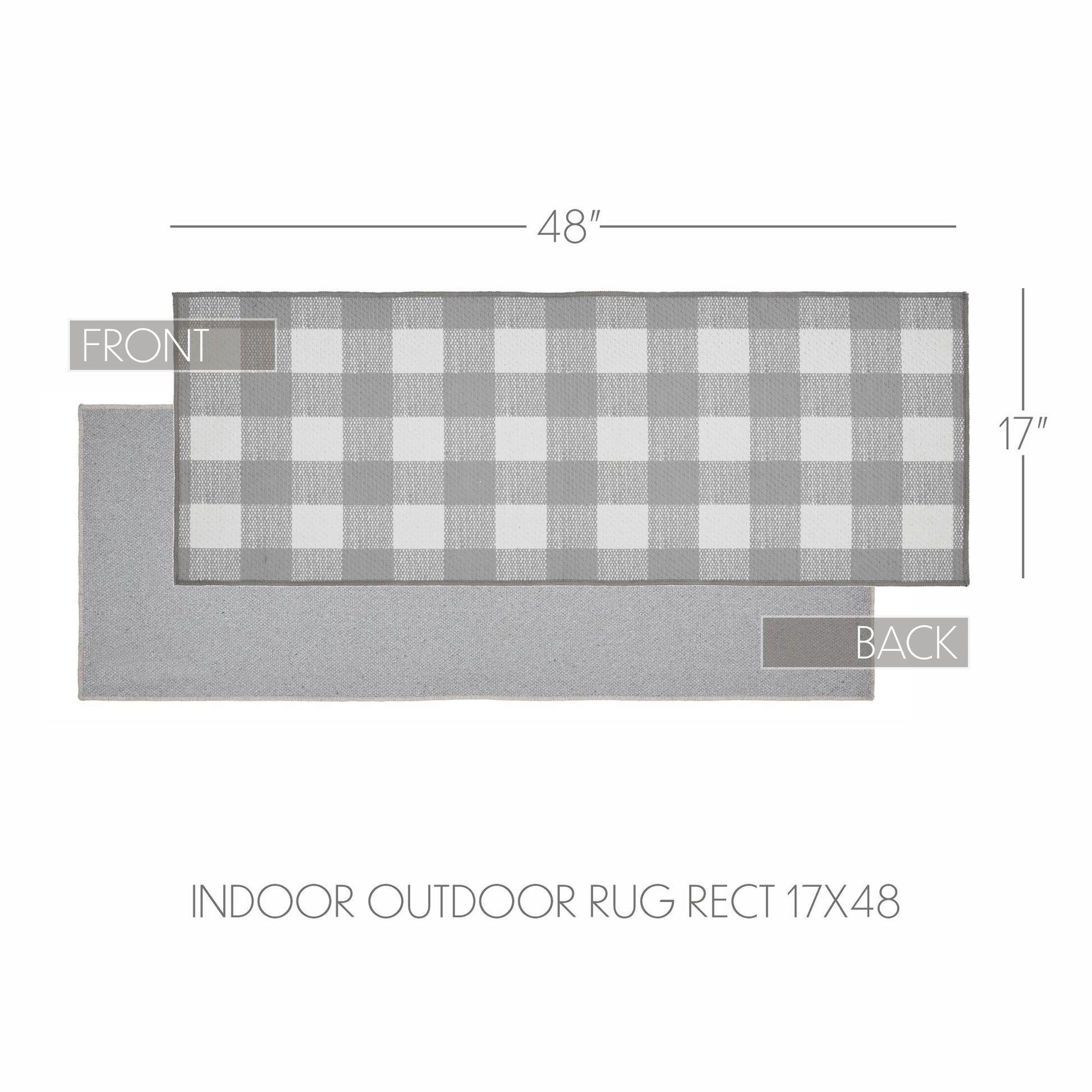 Annie Buffalo Check Grey Indoor/Outdoor Rug Rect 17x48 SpadezStore