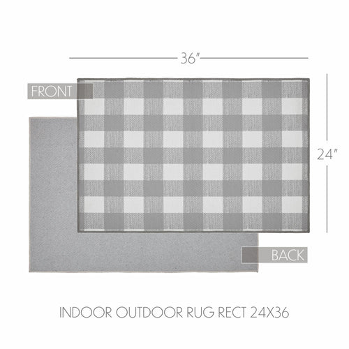 Annie Buffalo Check Grey Indoor/Outdoor Rug Rect 24x36 SpadezStore