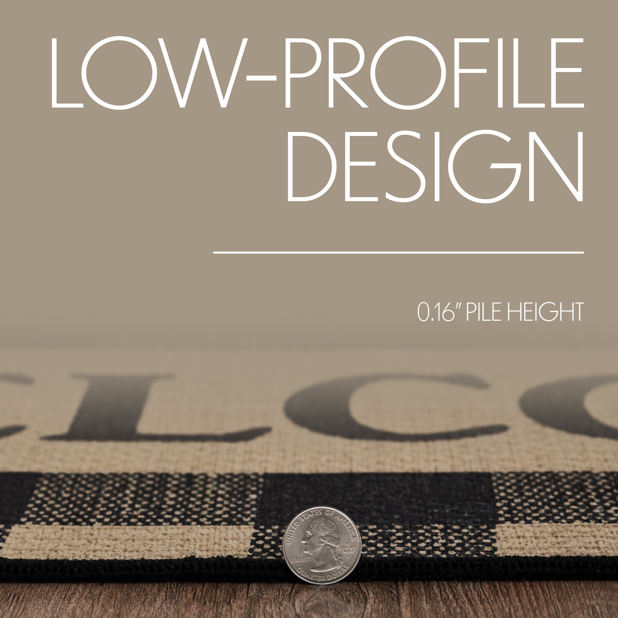 Black Check Welcome Indoor/Outdoor Rug Rect 24x36 SpadezStore