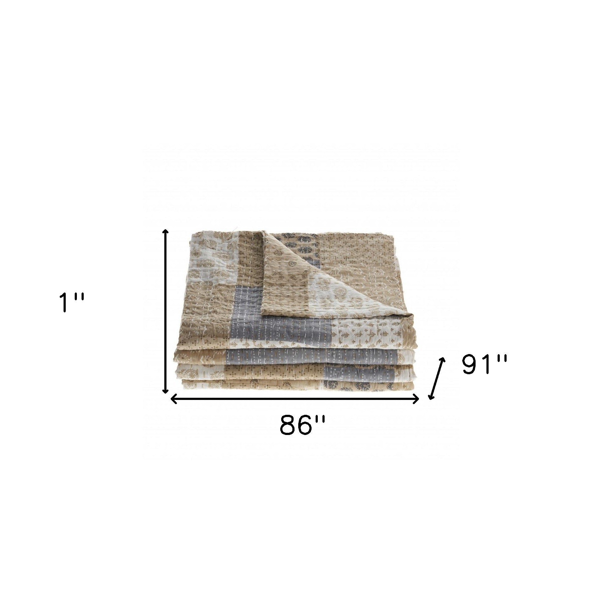 Cream Knitted Cotton Geometric Throw SpadezStore