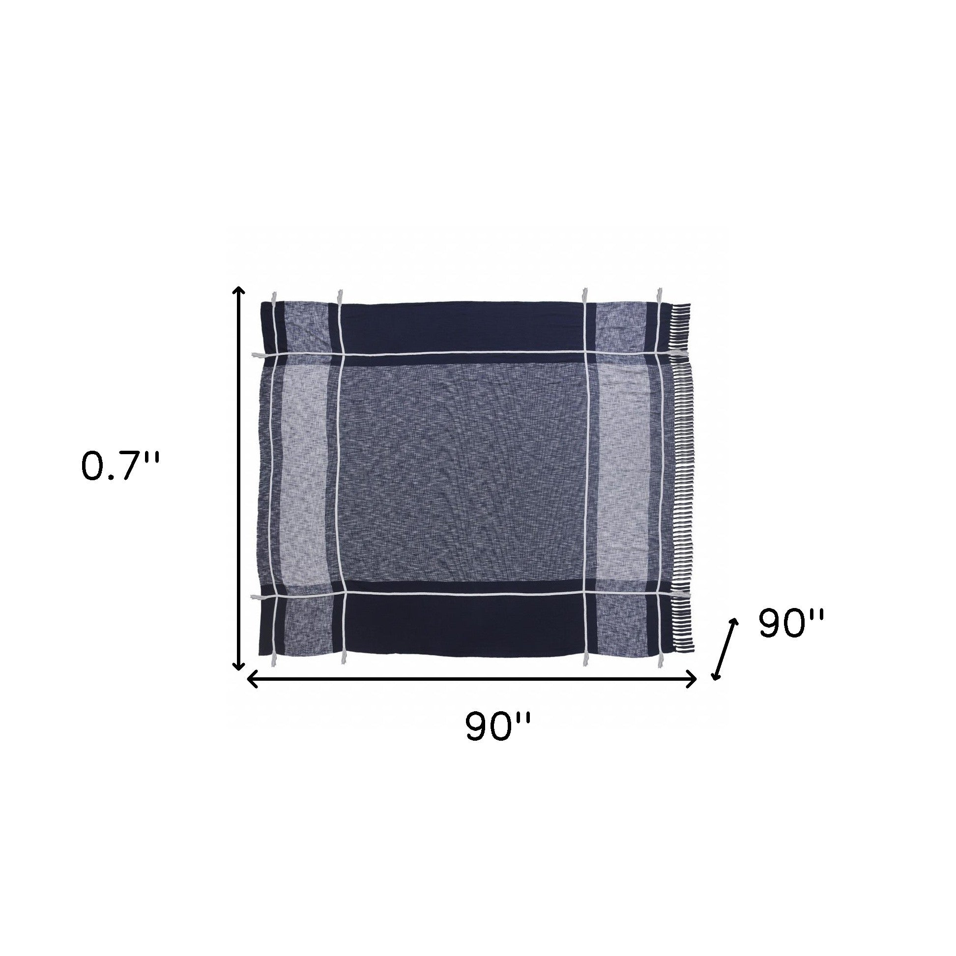 Blue Woven Cotton Geometric Throw SpadezStore