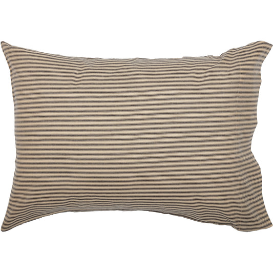 Sawyer Mill Charcoal Ticking Stripe Standard Pillow Case Set of 2 21x30 SpadezStore