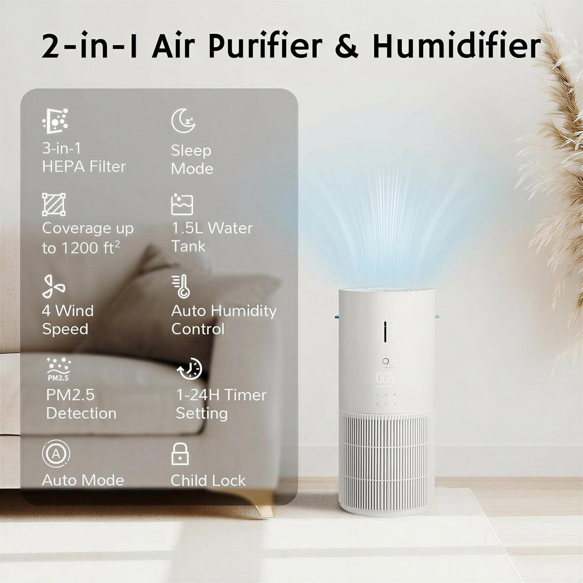 Airthereal Ethereal Rain AEH300 Air Purifier & Humidifier Combo