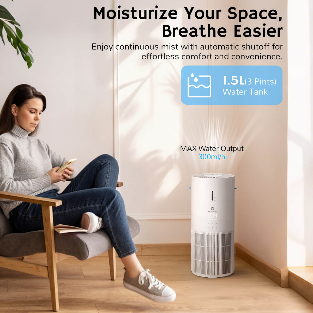 Airthereal Ethereal Rain AEH300 Air Purifier & Humidifier Combo