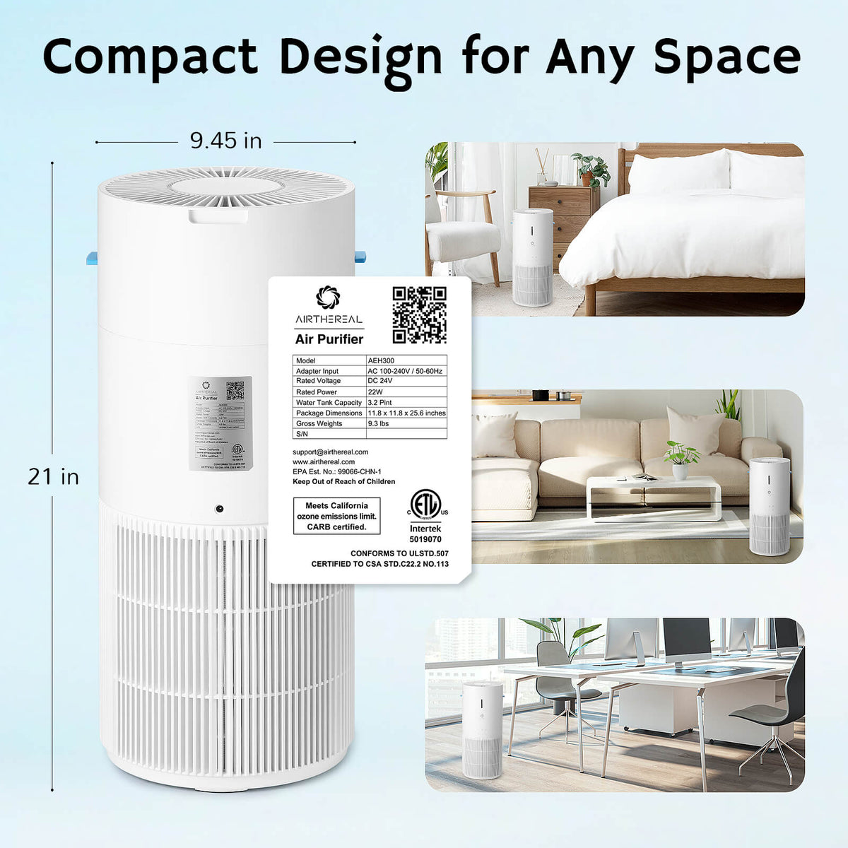 Airthereal Ethereal Rain AEH300 Air Purifier & Humidifier Combo