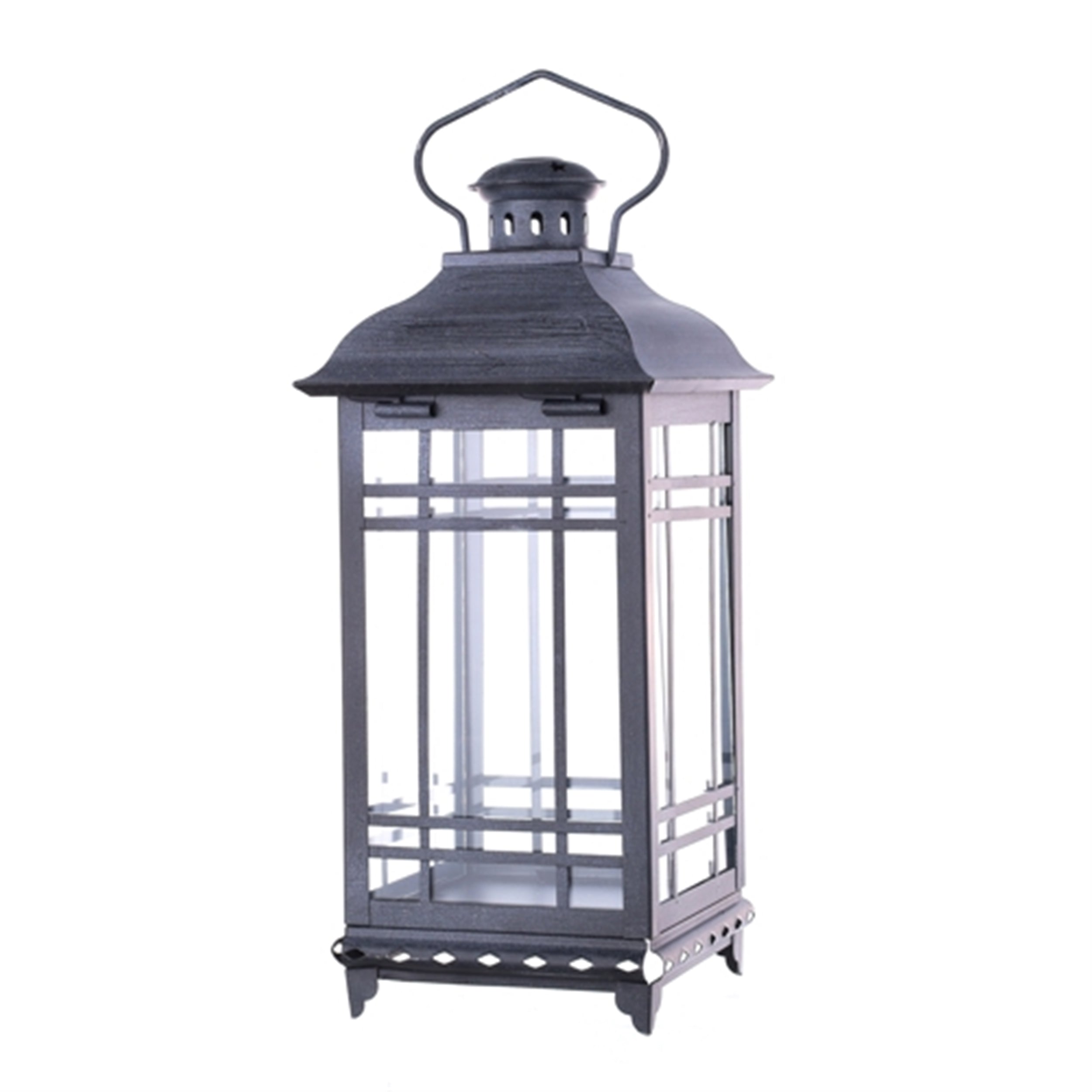 Traditional Grey Metal Lantern Set of 3 SpadezStore