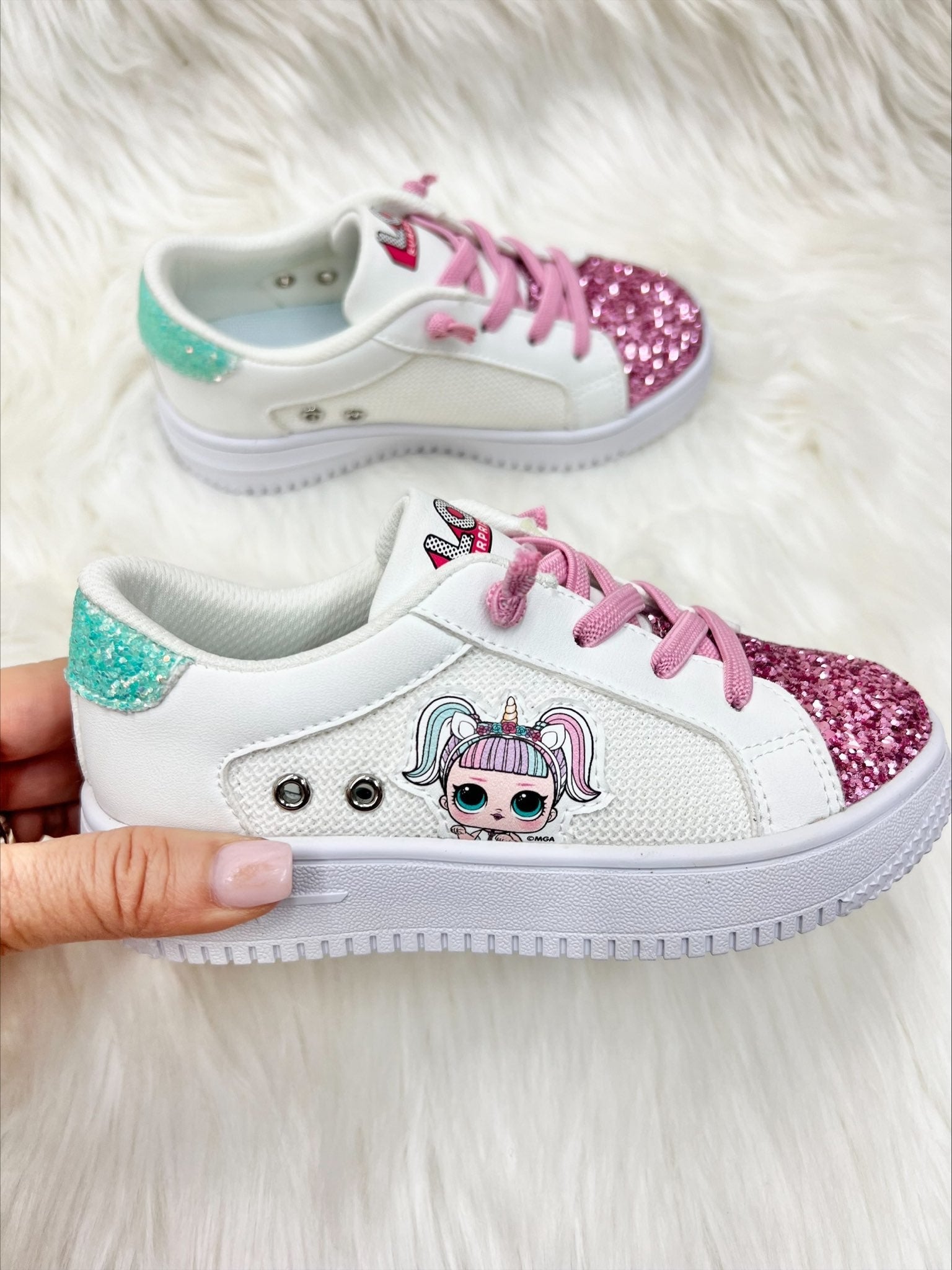 Mia Belle Girls L.O.L. SURPRISE! Unicorn Glitter Sneakers SpadezStore