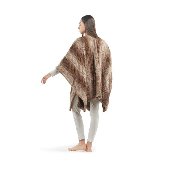 Beautyrest Zuri Faux Fur Heated Wrap with Built-in Controller SpadezStore