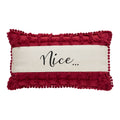 Kringle Chenille Naughty and Nice Pillow 7x13 SpadezStore