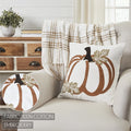 VHC Brands Wheat Plaid Pumpkin Pillow Cover 18x18 SpadezStore