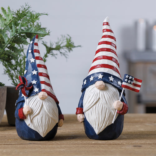 Americana Gnome Figurine Set of 2 SpadezStore