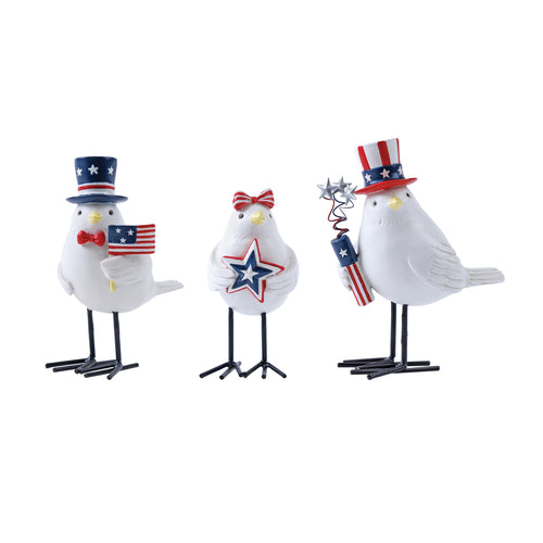 Americana Bird Figurine Set of 3 SpadezStore
