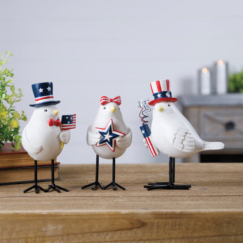 Americana Bird Figurine Set of 3 SpadezStore