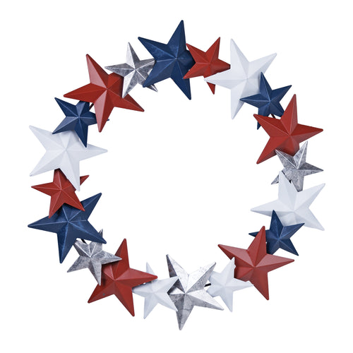 Americana Metal Star Wreath 18"D SpadezStore