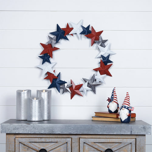 Americana Metal Star Wreath 18"D SpadezStore