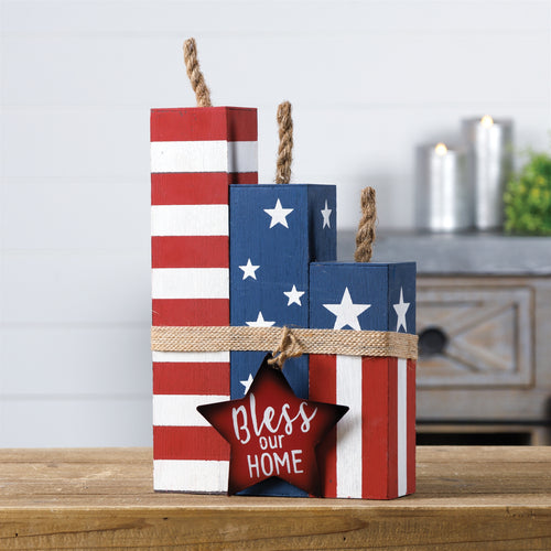 Americana Firecracker Block Bundle 14"H SpadezStore