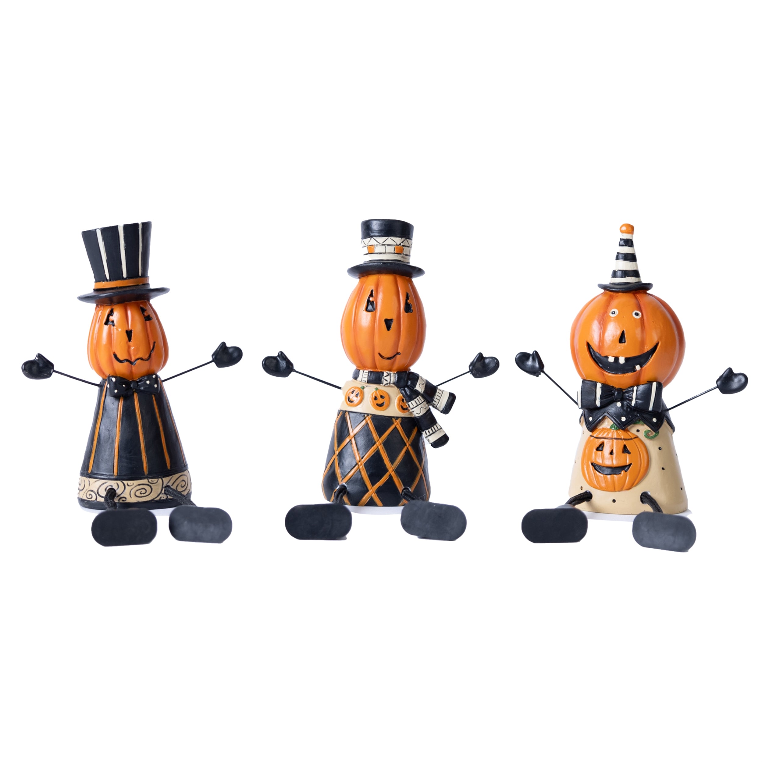 Jack o Lantern Shelf Sitter Set of 3