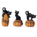 Black Cat on Pumpkin Figurine Set of 3 SpadezStore
