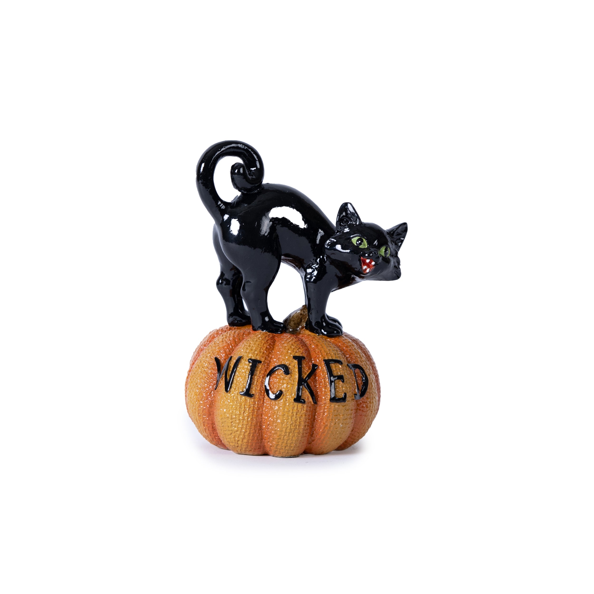 Black Cat on Pumpkin Figurine Set of 3 SpadezStore