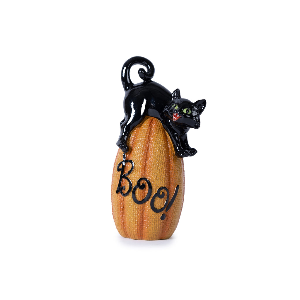 Black Cat on Pumpkin Figurine Set of 3 SpadezStore