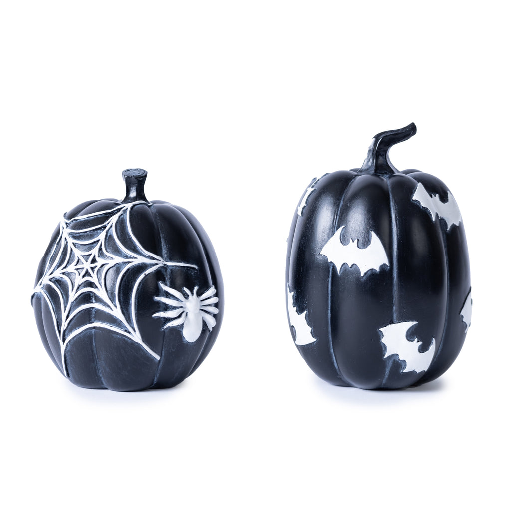 Halloween Spider and Bat Pumpkin Set of 2 SpadezStore