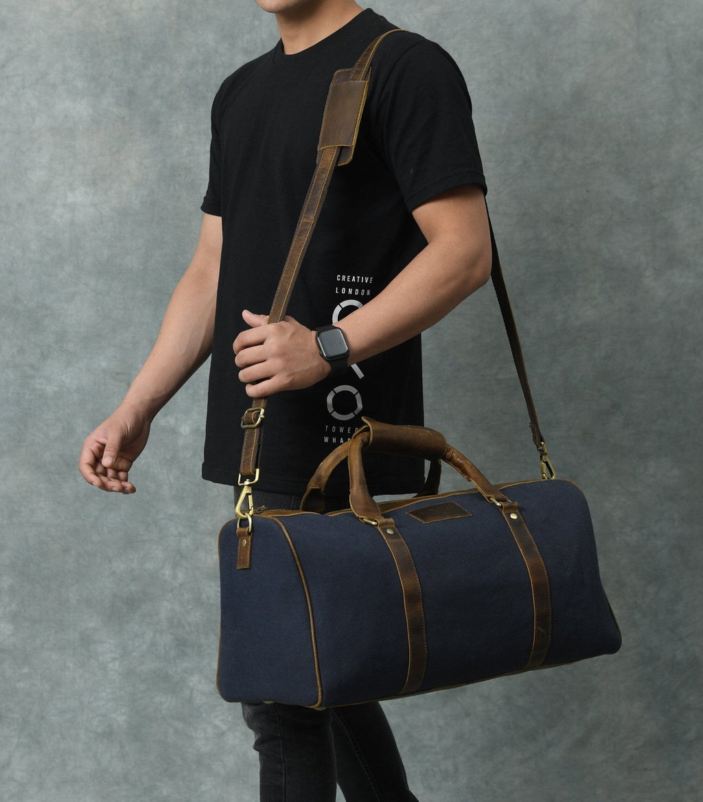 Classy Leather Bags Campbell Canvas Carry On Duffle SpadezStore