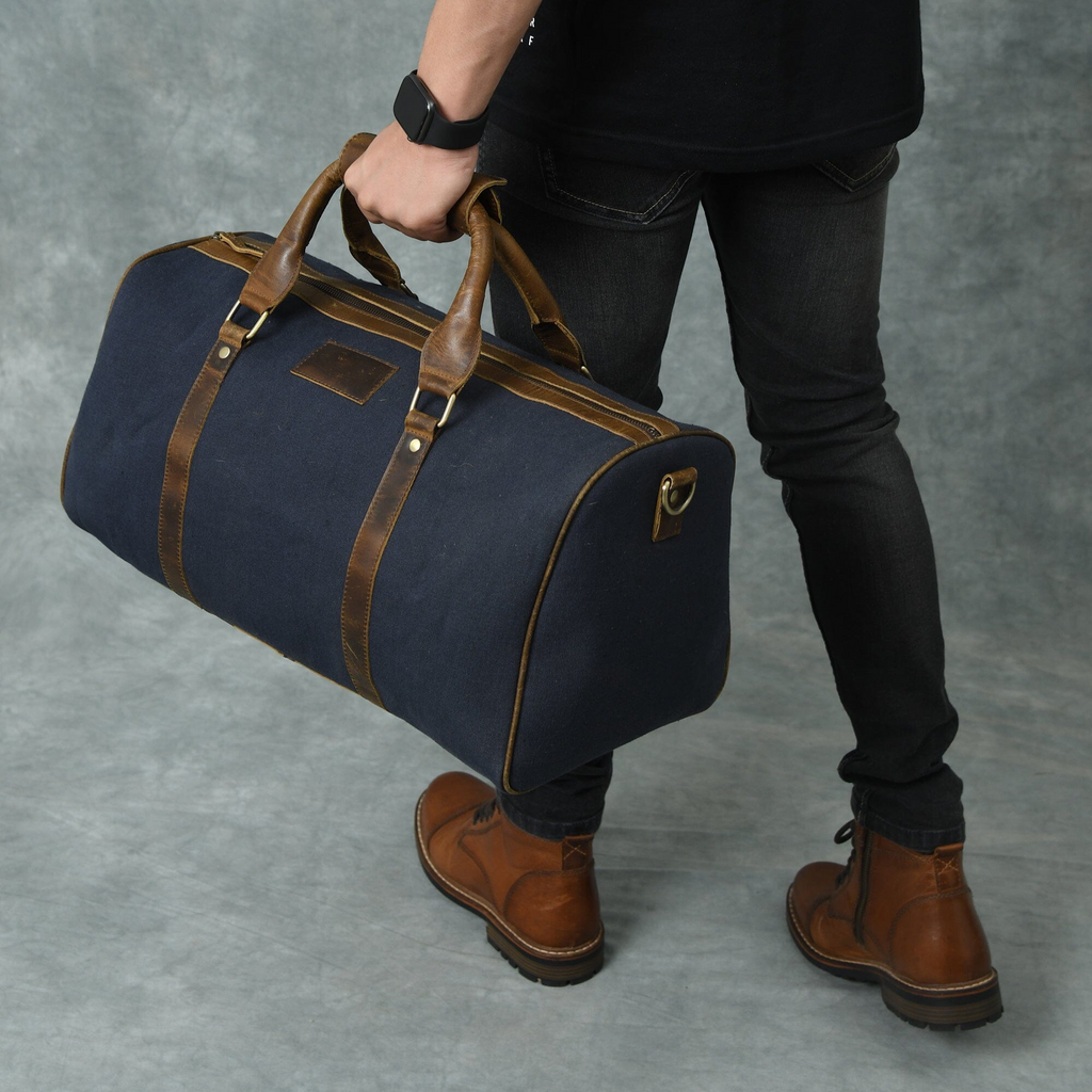 Classy Leather Bags Campbell Canvas Carry On Duffle SpadezStore