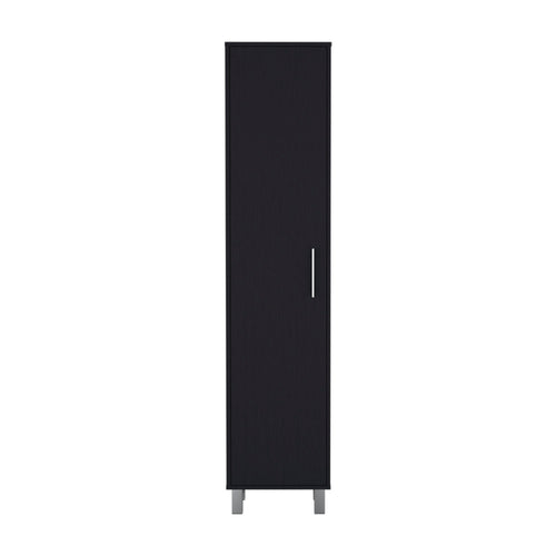 71" Black Wood Pantry Or Storage Cabinet SpadezStore