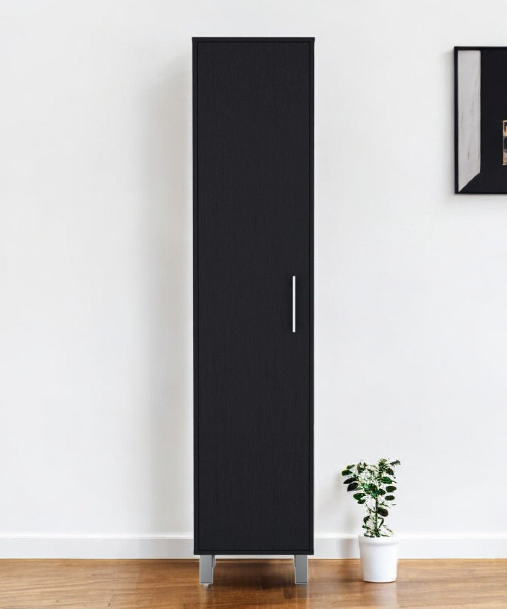 71" Black Wood Pantry Or Storage Cabinet SpadezStore