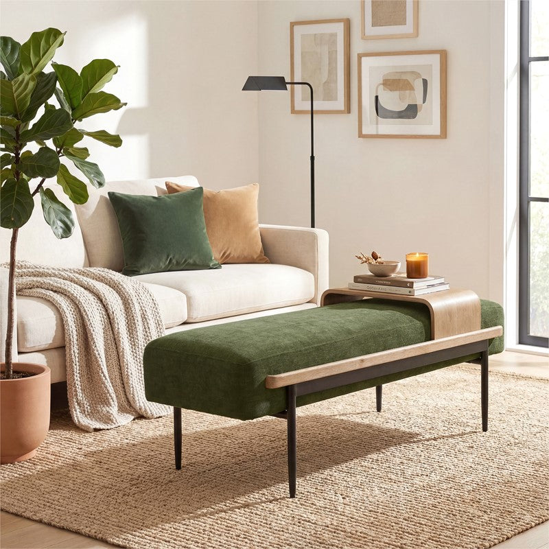 Chapel Hill Perry Cocktail Ottoman with Slide Tray SpadezStore