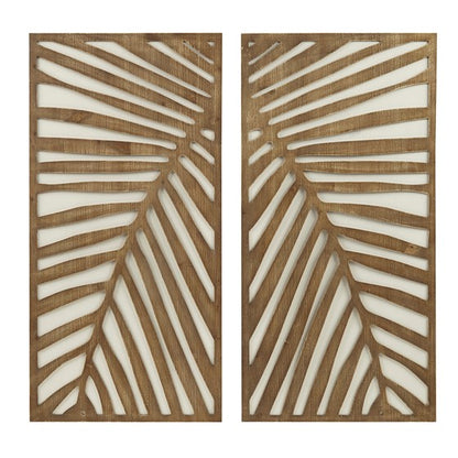 Madison Park Birch Palms Two-tone 2-piece Wood Panel Wall Decor Set SpadezStore
