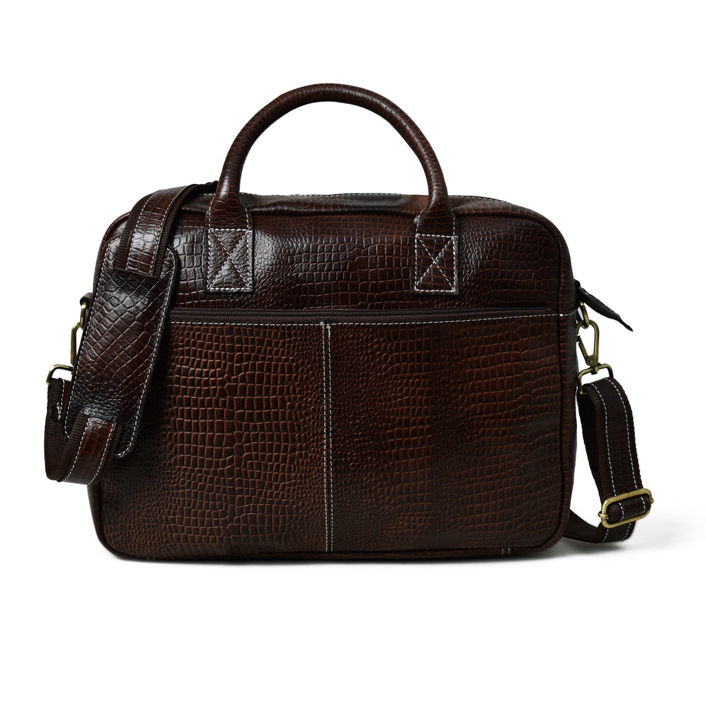 Classy Leather Bags Laurent Leather Briefcase- Dark Brown SpadezStore
