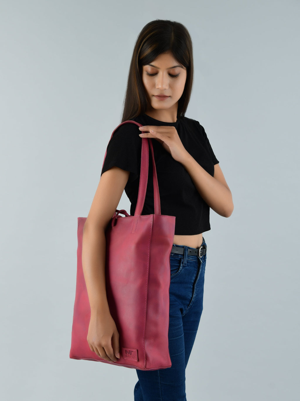 Classy Leather Bags Maroon Leather Tote Bag SpadezStore