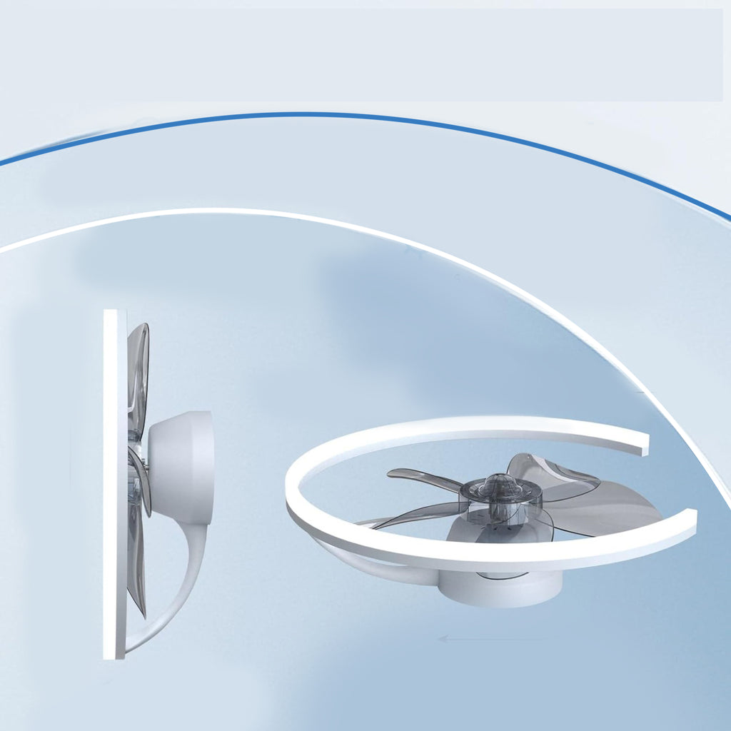 Blue and Gray Five Blade Dimmable Remote Control Integrated Light Ceiling Fan