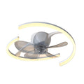 Blue and Gray Five Blade Dimmable Remote Control Integrated Light Ceiling Fan