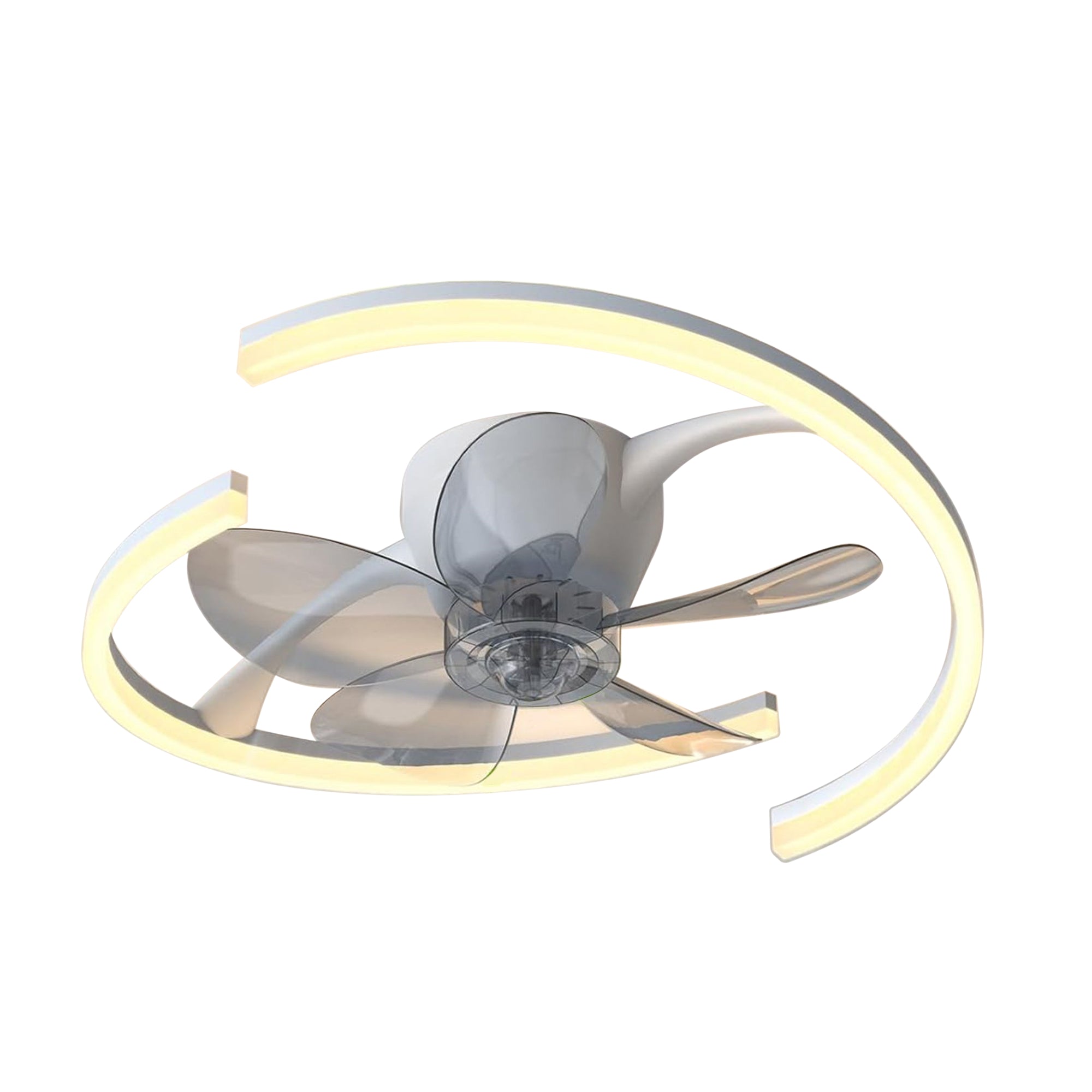 Blue and Gray Five Blade Dimmable Remote Control Integrated Light Ceiling Fan
